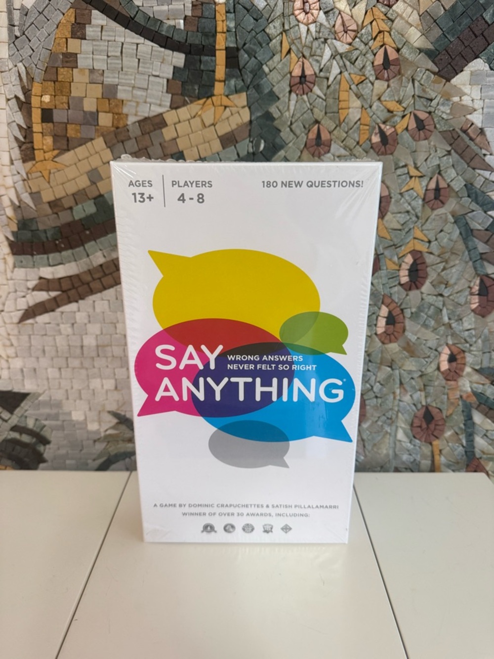 Say Anything Party Game - White Box with Colorful Speech Bubbles